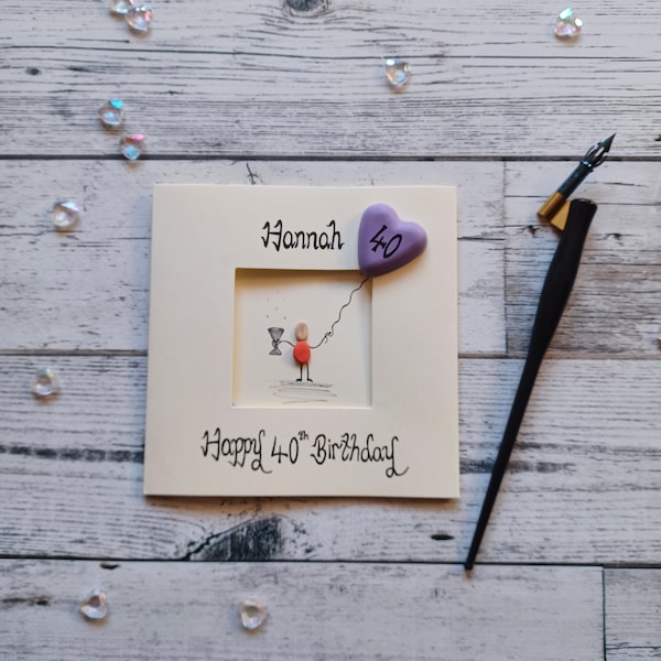 40th Birthday card, Personalised 40th Birthday card for her, daughter, sister, auntie, cousin, Fortieth card