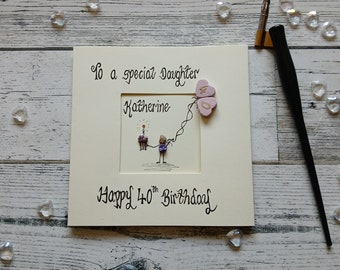 Daughter 40th birthday card, 40th birthday card for her, Personalised card