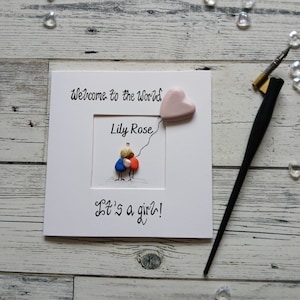 Nouvelle carte de bébé fille, carte de nouveau-né, carte de bébé personnalisée, carte de bébé fille, carte de bienvenue dans le monde