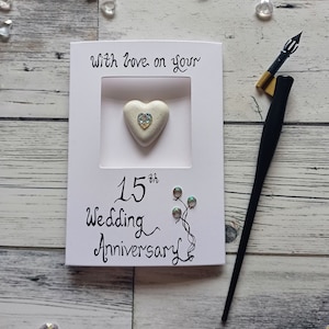 Karte zur 15.Hochzeit, Karte zur Hochzeit, Jubiläumskarte zur 15.Hochzeit, Jubiläumskarte zur Hochzeit, Kristallhochzeit, Karte zur Hochzeit, Karte zur Hochzeit