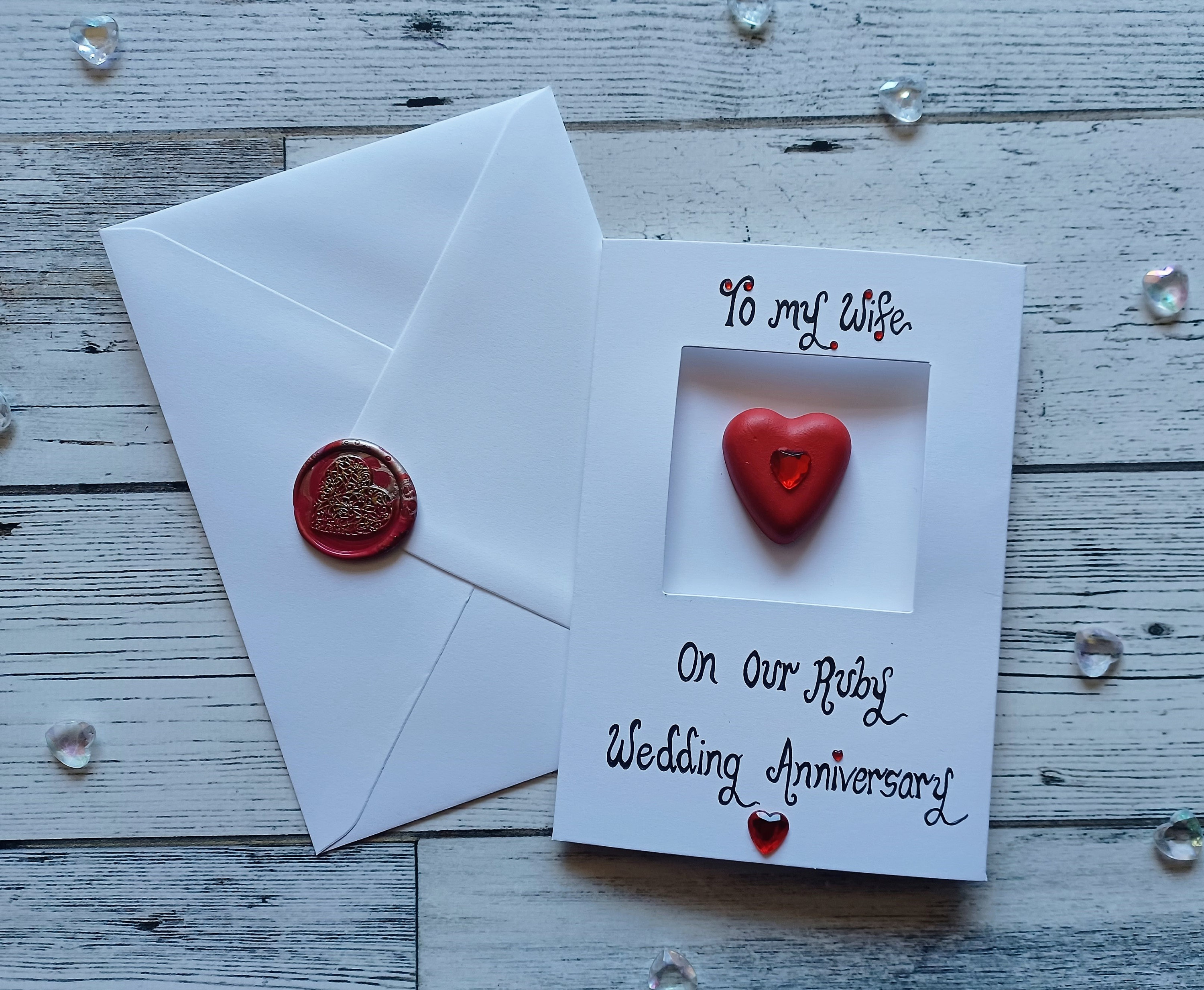 Ruby Wedding Card for Wife, Wife Ruby Anniversary Card, Our Ruby ...