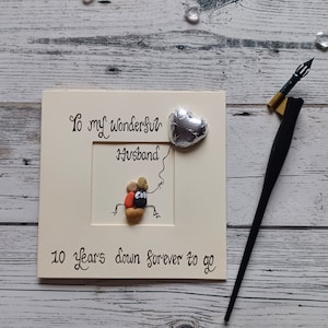 10e carte de mariage, 10e carte de mariage pour mari, carte pour 10e anniversaire de femme, carte d'anniversaire en étain, carte de 10e anniversaire
