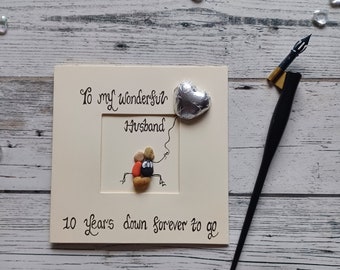 10th Anniversary wedding card, Husband 10th wedding card, Wife 10th anniversary card, Tin anniversary card