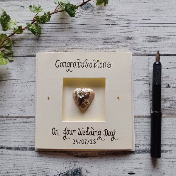 Congratulations Wedding day card,  Personalised wedding day card, Just married card, Card for newly weds