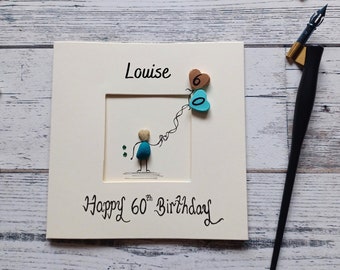 60th Birthday card for women, Personalised 60th card for her, Mum, Friend, Sister, Sixty birthday card