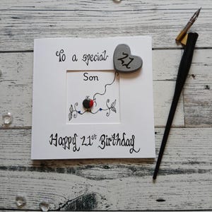 21e carte pour son fils, 21e carte d'anniversaire pour son fils, 21e carte pour lui, 21e carte pour son fils, carte d'anniversaire jalon