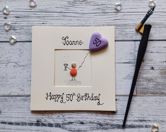 50th Birthday card, Personalised 50th birthday card,  50th card for her, Daughter, Mum, Sister, Cousin, Fifty card