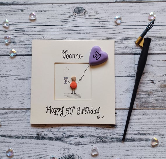 50th Birthday card, Personalised 50th birthday card,  50th card for her, Daughter, Mum, Sister, Cousin, Fifty card