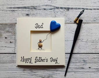 Fathers Day card, Card for Dad, Card for Father's Day, Pebble art card for Dad,  Happy Father's day card