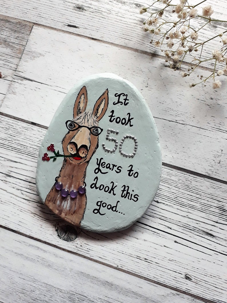 50th birthday keepsake pebble funny birthday gift for her Etsy
