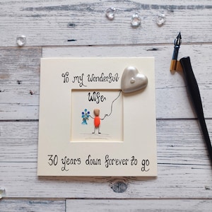 30e carte de mariage pour femme, carte 30e anniversaire de femme, carte de mariage perle, carte de mariage 30e femme, carte coeur d'amour