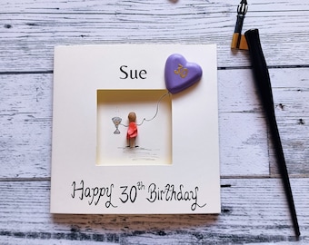 Carte 30e anniversaire pour femme, 30e carte pour elle, 30e anniversaire pour amie, nièce, soeur