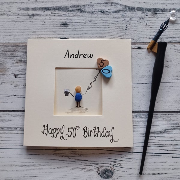 50th Birthday card for him,  50th birthday card personalised,  50th card for, Dad, Brother, Son, , Uncle, Cousin, Fifty card