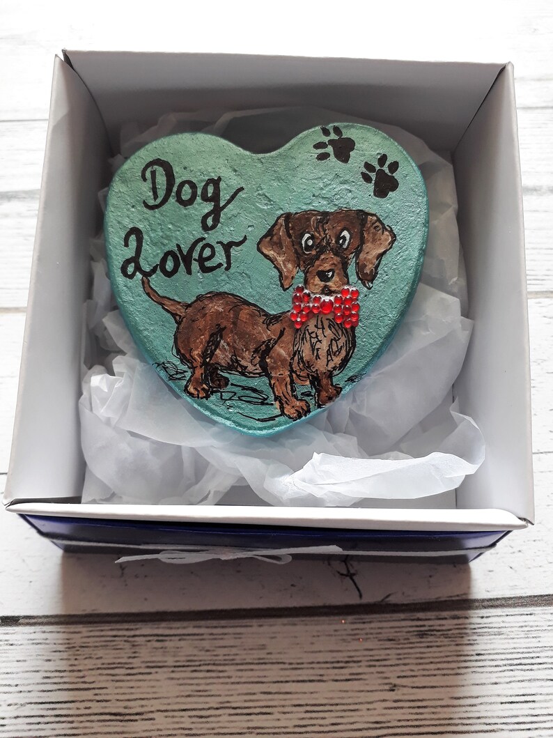 Sausage dog small pebble keepsake gift for dog lover. Etsy