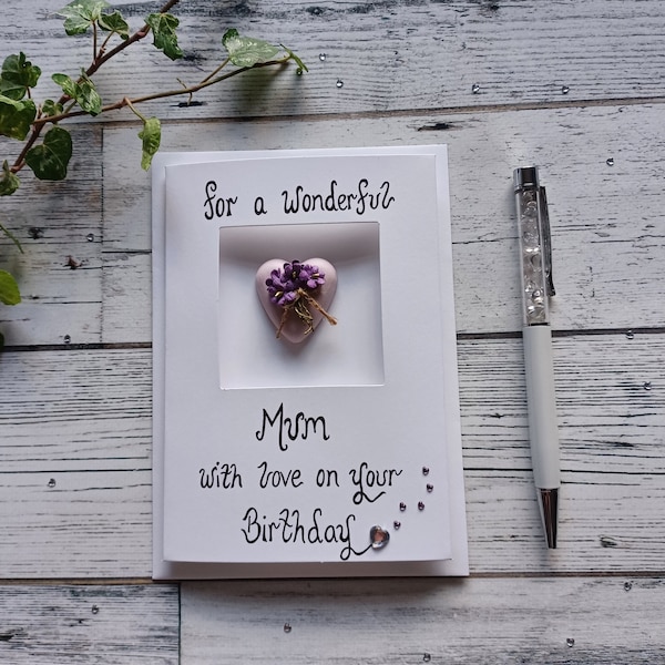 Mum birthday card, Birthday card for Mum, Wonderful Mum card, Special Mum birthday card, Flowers birthday card