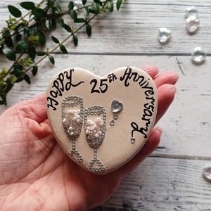 Silver wedding anniversary gift, 25th wedding anniversary gift, Gift for wife, 25th wedding keepsake, Happy 25th anniversary, 25  years