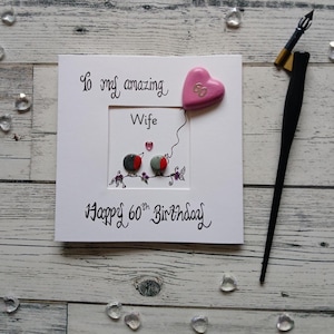 Carte du 60e anniversaire de l'épouse, carte du 60e anniversaire de l'épouse, carte de la soixantaine pour elle, carte de l'anniversaire de Robin