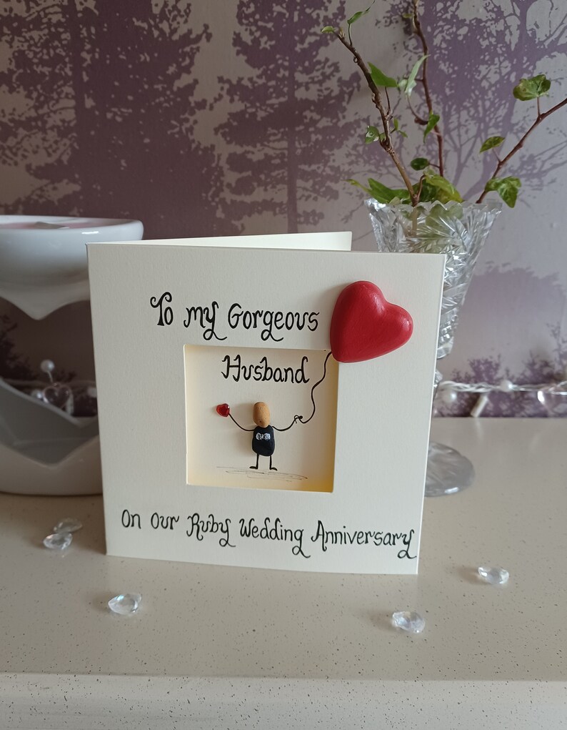 Ruby Wedding Card, Ruby Anniversary Card for Husband, 40th Wedding Card ...