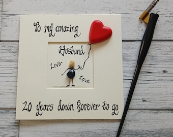 20th wedding card for husband, Husband 20th anniversary card, 20th wedding anniversary card