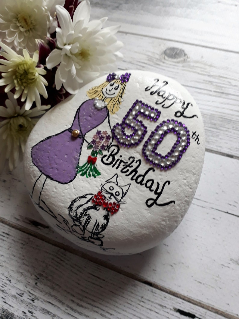 Personalised 50th birthday keepsake pebble 50th gifts | Etsy