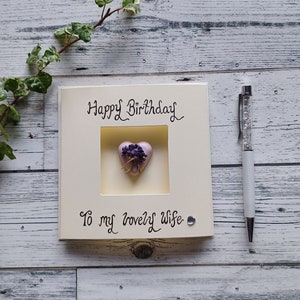 Geburtstagskarte für Frau, Geburtstagskarte für Frau, Blumen Geburtstagskarte, Erinnerungskarte, Herz Geburtstagskarte, alles Gute zum Geburtstag für meine Frau-Karte
