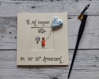 20th Anniversary card wife, 20th Wedding card, Wife 20th Anniversary card, China wedding anniversary card