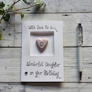 Carte d'anniversaire fille, carte d'anniversaire pour fille, carte fille merveilleuse, carte de maman et papa, carte d'anniversaire art galets