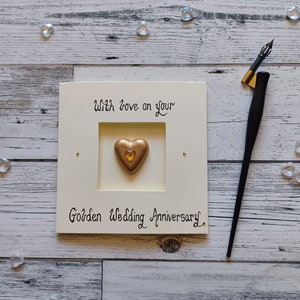 Carte de mariage en or, carte d'anniversaire en or, carte du 50e anniversaire de mariage, carte de mariage en or pour les parents, carte d'anniversaire de mariage
