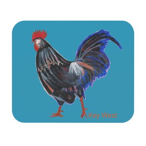Mouse Pad (Rectangle) Key West Chicken Turquoise