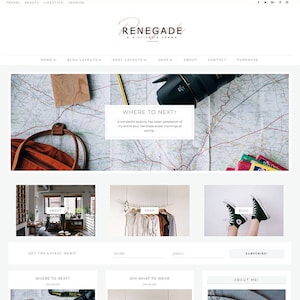 Renegade WordPress Divi Blog & Shop Theme. Modern Divi Child Theme Layout Woocommerce Responsive Lifestyle Beauty  Website Template