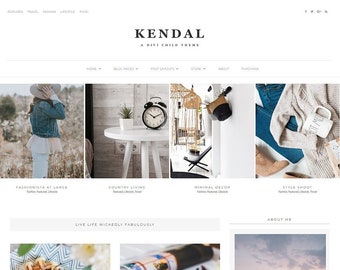 Kendal - Divi Blog-thema. Divi-blogsjabloon. Levensstijl. Reis. Mode. WordPress-thema. Divi kinderthema. Vrouwelijk. Divi bouwer.