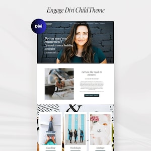 Modèle de site Web Divi WordPress : coaching, entrepreneur, thème de blogueur