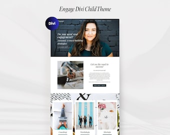 Engage Divi Child Theme. Divi Coaching Theme. Divi Builder Layout. Premium Divi Template.  Business WordPress theme. Website Template