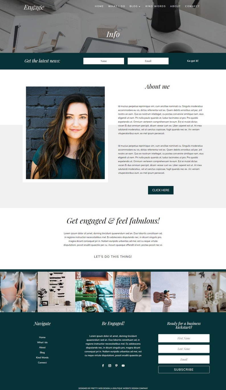 Engage Divi Child Theme. Divi Coaching Theme. Divi Builder Layout. Divi Template. Business WordPress theme. Online Entrepreneurs image 5