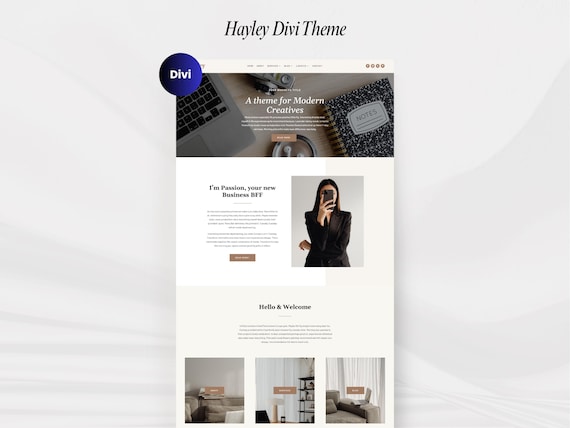 Hayley Divi Child Theme: Coaching Website Template (WordPress)