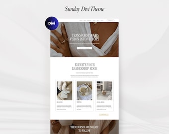 Divi Feminine Coaching Website Template | WordPress Theme for Coaches, Therapists & Wellness Business | Soft Sunday Design