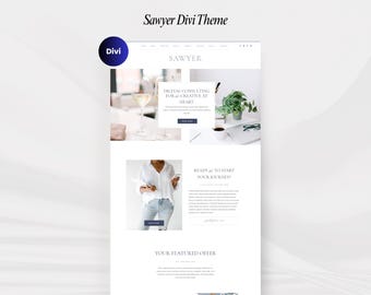 Tema secundario Divi femenino Sawyer: Plantilla de sitio web de WordPress