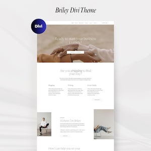 WordPress Divi Theme Briley,  Wordpress Coaching Theme, Feminine Divi Child Theme, WordPress Business Theme, Website Template