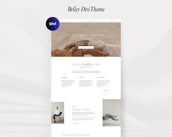 WordPress Divi Theme Briley,  Wordpress Coaching Theme, Feminine Divi Child Theme, WordPress Business Theme, Website Template