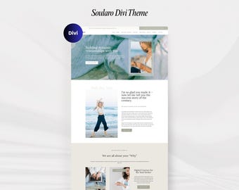 Divi Feminine Website Template | Coaching, Therapy & Healing WordPress Theme for Wellness Business | Soularo