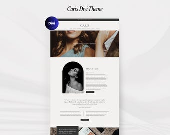 Feminine Divi Child Theme Caris, Premium WordPress Business Theme, Website Theme, Organic Boho Chic Divi, Divi Portfolio Template