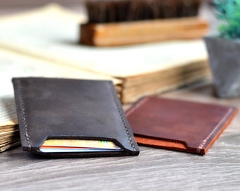 Card Holder Business Card holder Leather Card holder Business Card Case Slim Cardholder Brown Card holder Credit Card Wallet Slim Cardholder