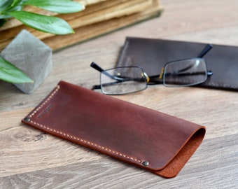 Leather Glasses Case Leather Reading Glasses Case Leather Glasses Box Eyeglass Case Gift for him Dad gift Brown Сase Brown Glasses Case