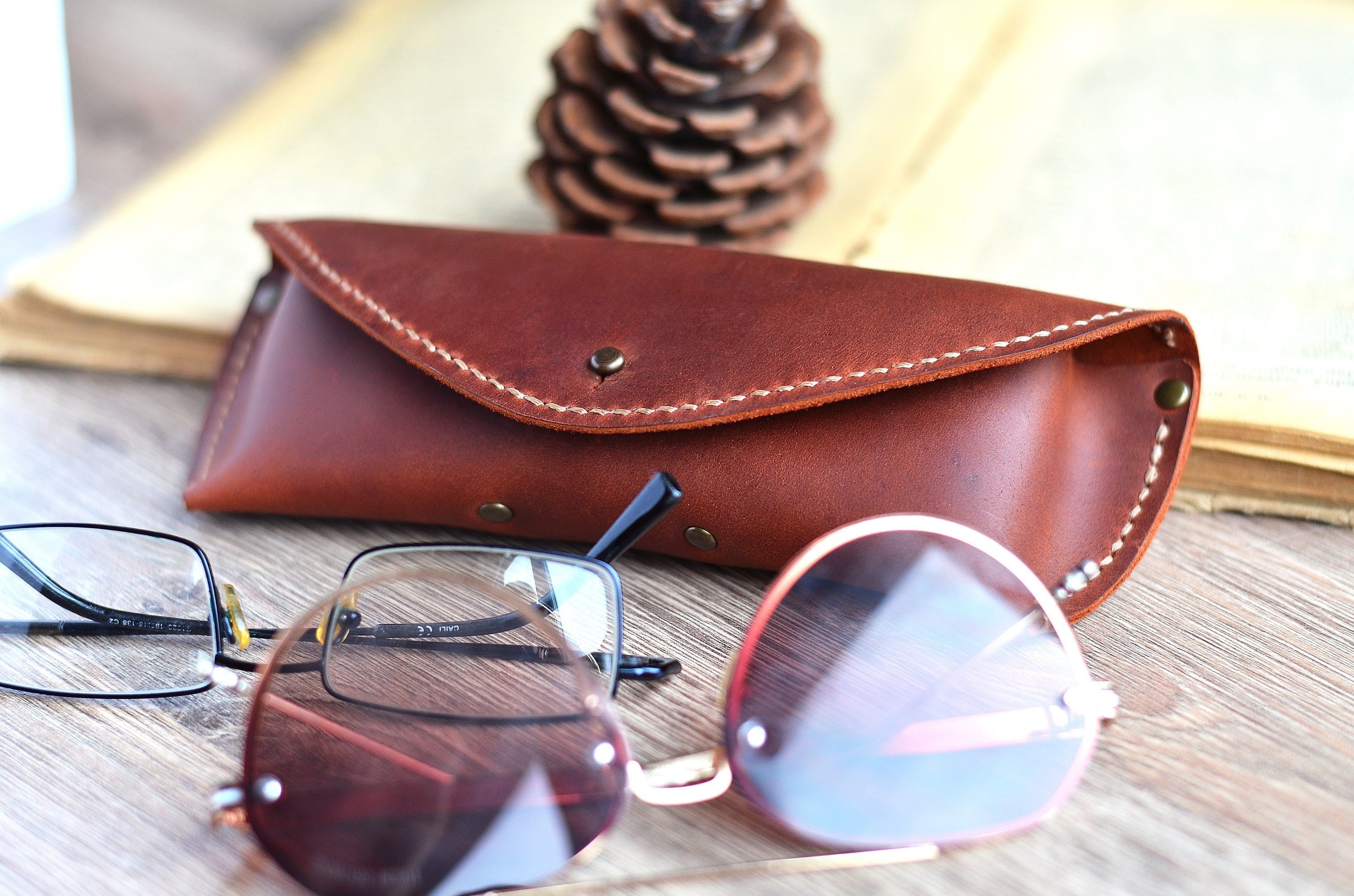 Personalized leather sunglasses case Soft eyeglasses case Etsy