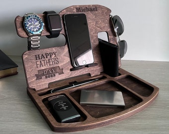 Fathers Day Gift, Gift for Dad, Personalized Docking Station, Mens Birthday Gift, Gift for Men, Gift for Husband, Happy Father's Day 2022