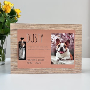 Pet Tribute Urn with Photo, Name & Dates, Pet fur display, Pet Fur Keepsake, Pet Hair Memorial Box, Pet Fur Keepsake