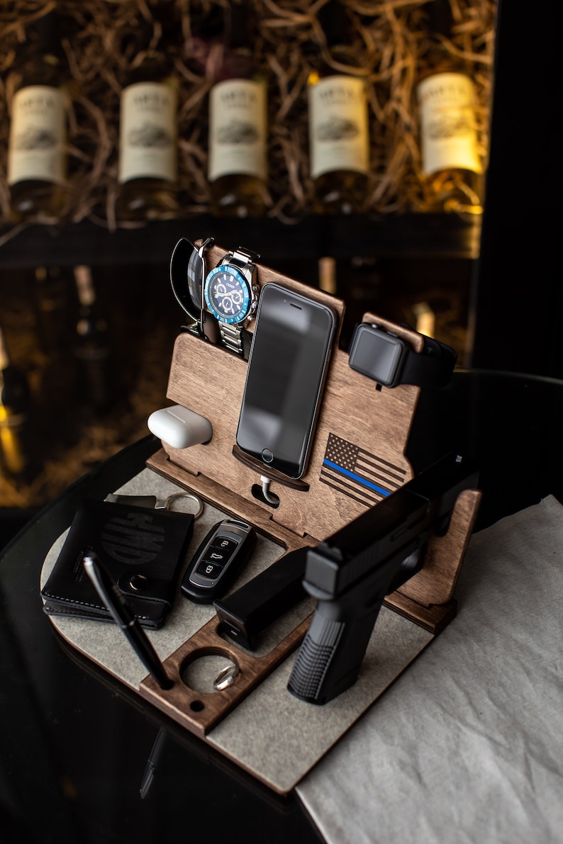Dock Station With Gun Holder Wood Docking Station With Gun Etsy