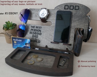 Personalized gift for dad, docking station, gift for him, gift husband, gift for husband, boyfriend gift, gift for men, anniversary gift