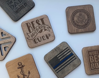 Personalized coasters, Wooden coasters - A special add-on for your docking station