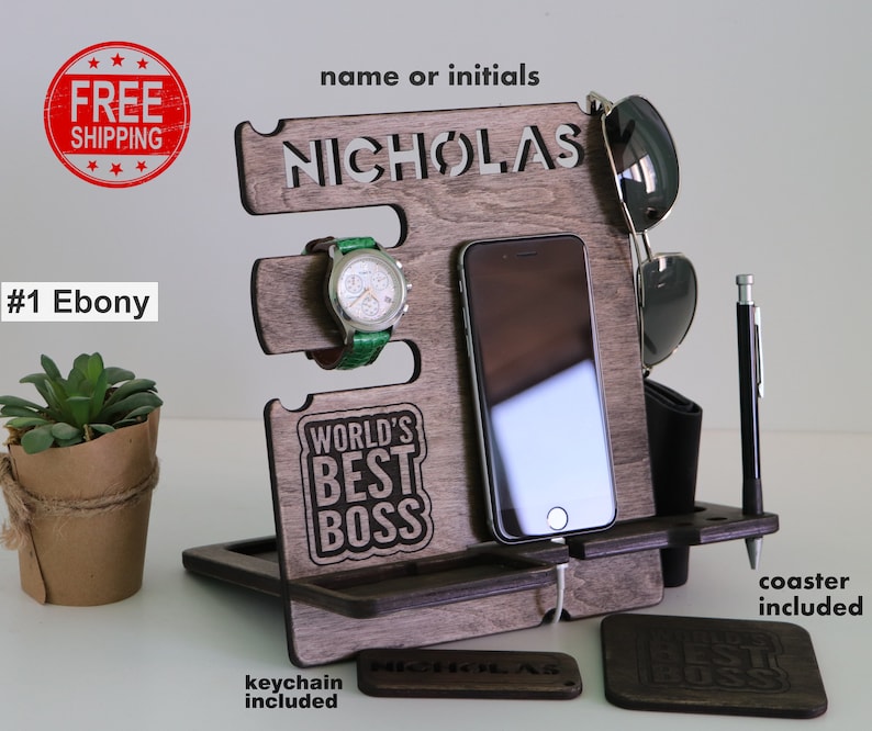 Wood docking station exclusive gift boss day gift unique Etsy